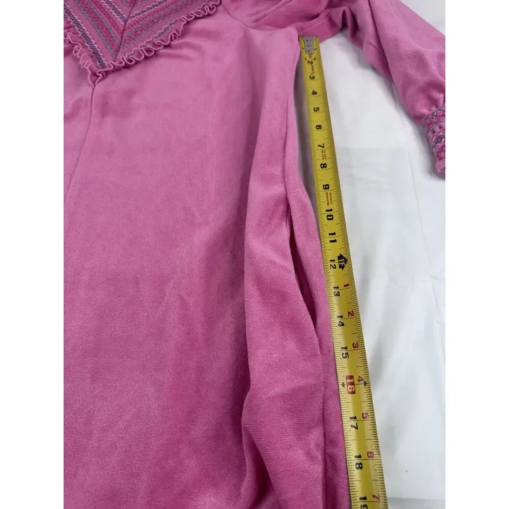 Vintage Evelyn Pearson Nightgown Womens M Long Sleeve 70s Loungewear Cottagecore